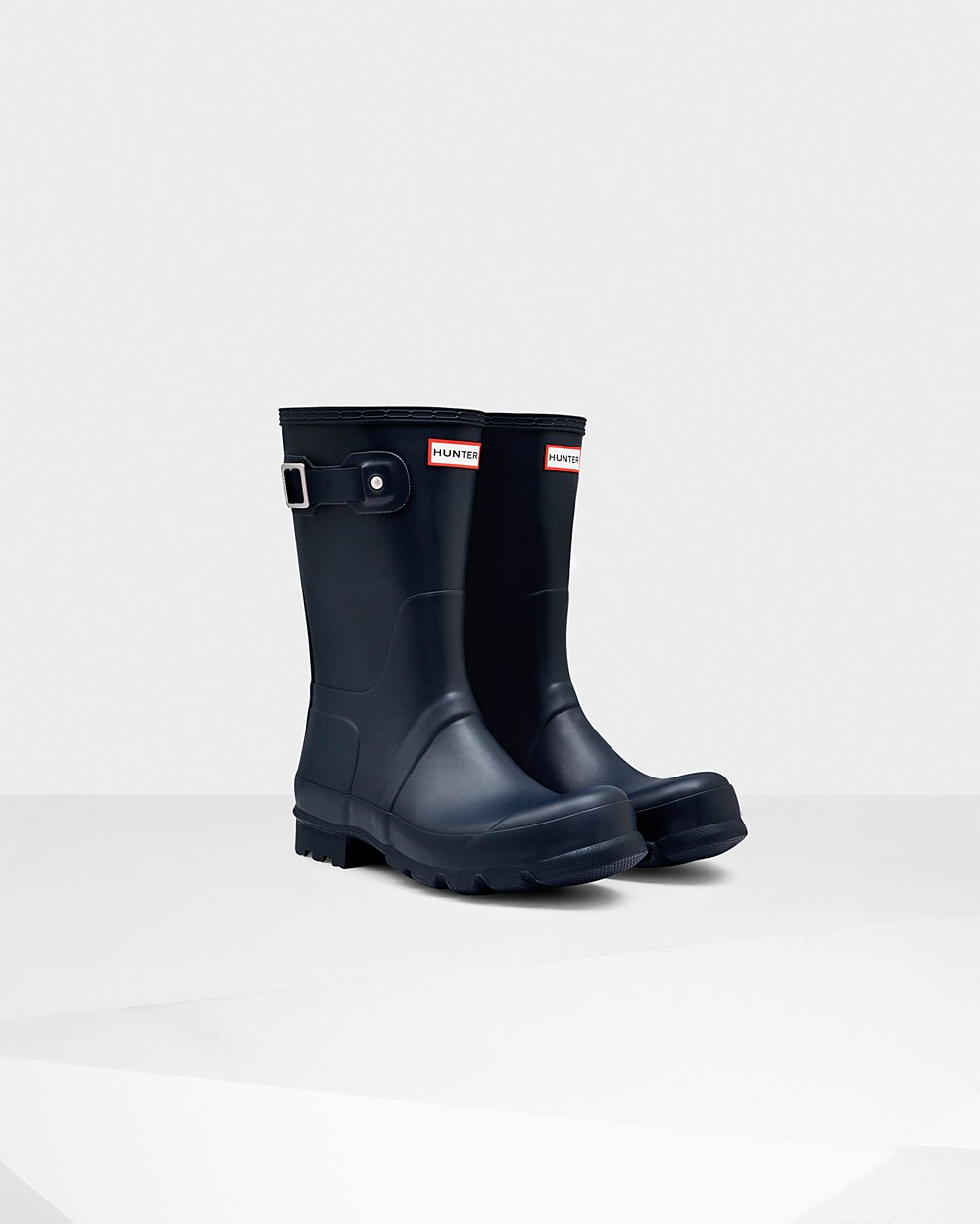 Hunter Original Short Rain Boots - Store Mens Navy - WCUVDA134